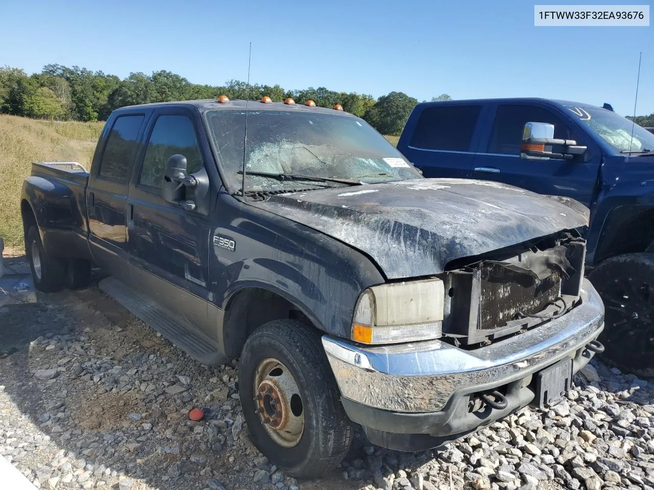 2002 Ford F350 Super Duty VIN: 1FTWW33F32EA93676 Lot: 75395864