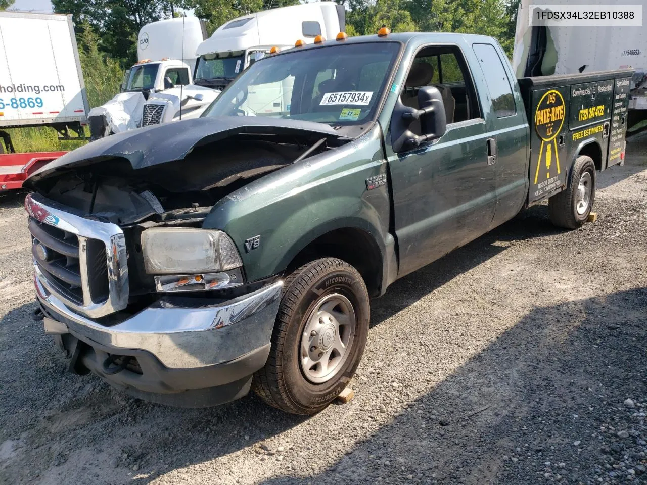 2002 Ford F350 Srw Super Duty VIN: 1FDSX34L32EB10388 Lot: 75739684