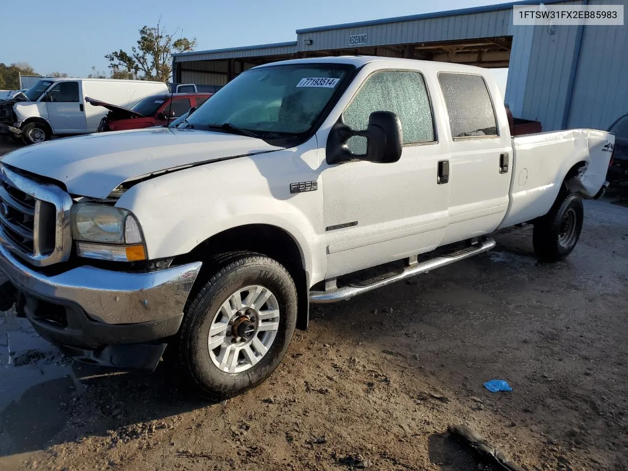 2002 Ford F350 Srw Super Duty VIN: 1FTSW31FX2EB85983 Lot: 77193514