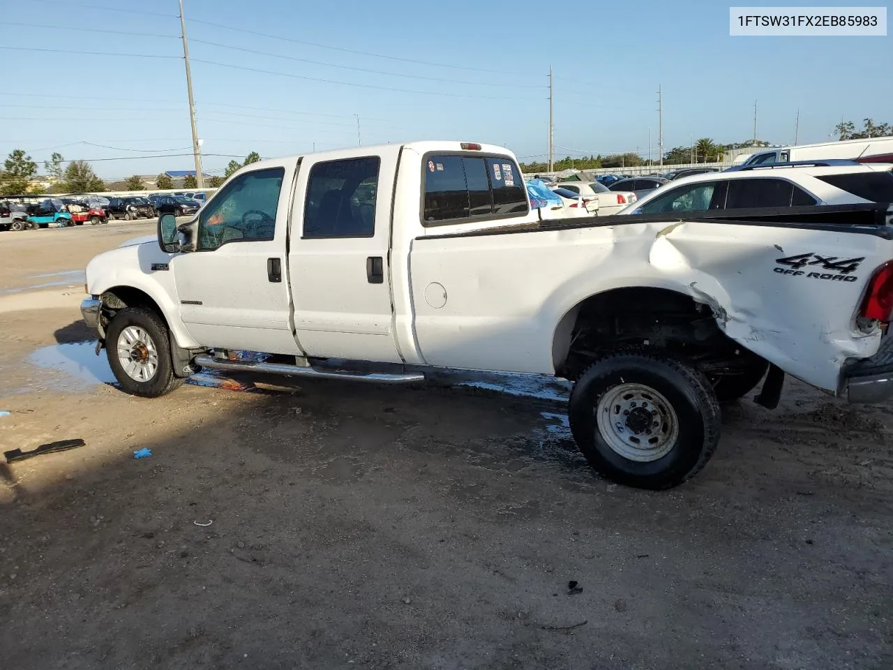 2002 Ford F350 Srw Super Duty VIN: 1FTSW31FX2EB85983 Lot: 77193514