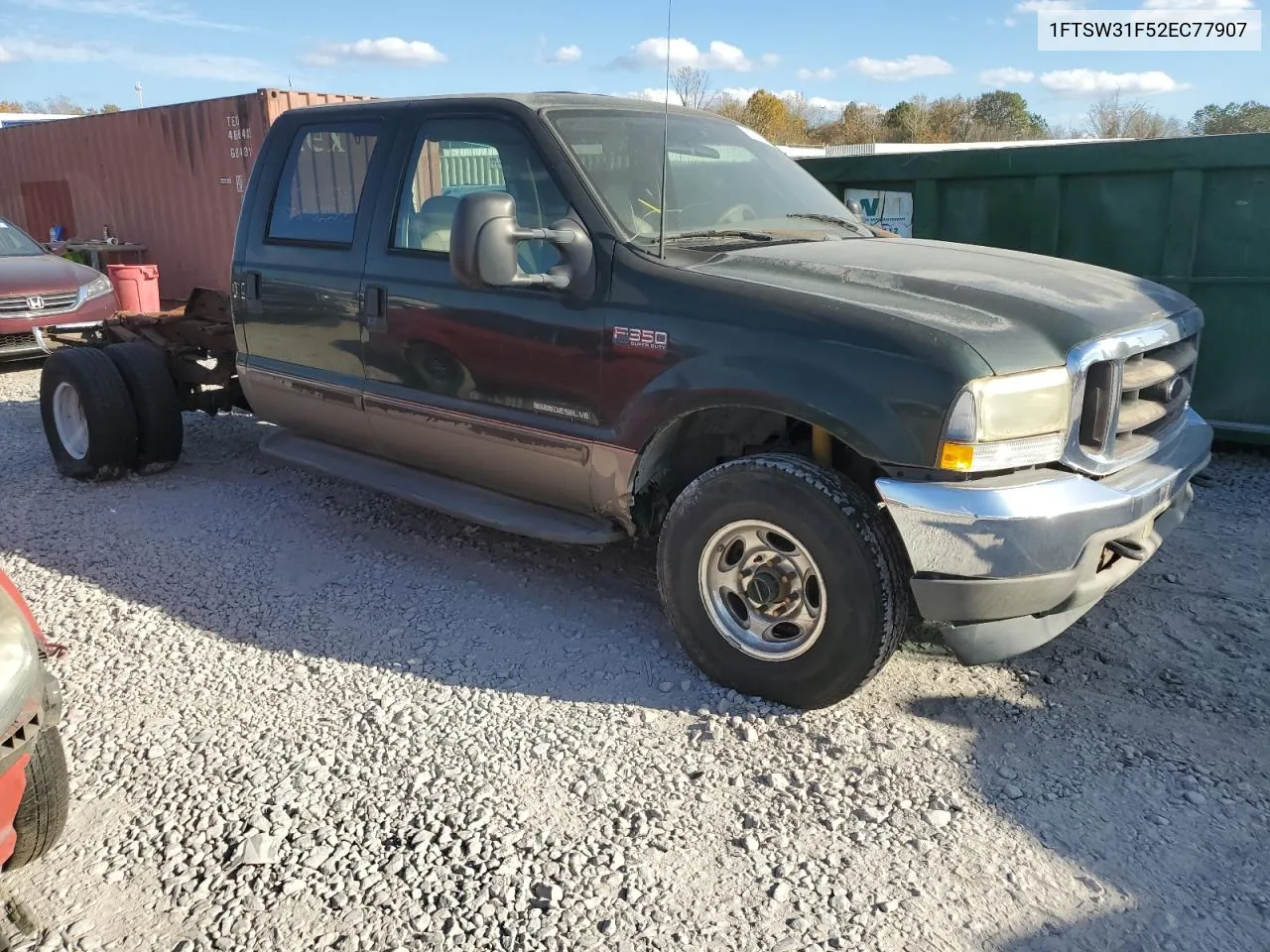 2002 Ford F350 Srw Super Duty VIN: 1FTSW31F52EC77907 Lot: 77216424