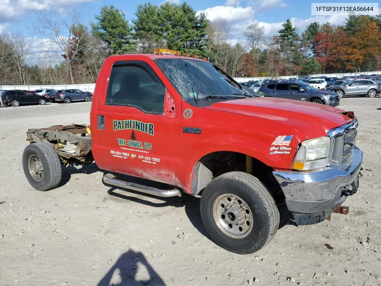 2002 Ford F350 Srw Super Duty VIN: 1FTSF31F12EA56644 Lot: 77646534