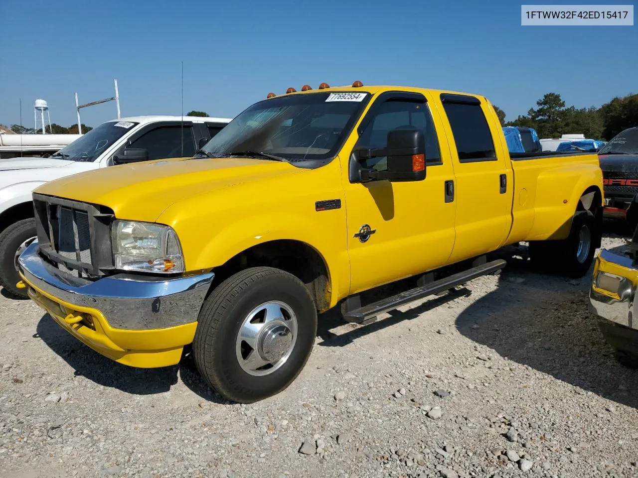 2002 Ford F350 Super Duty VIN: 1FTWW32F42ED15417 Lot: 77692554