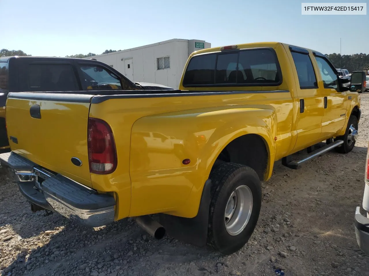 2002 Ford F350 Super Duty VIN: 1FTWW32F42ED15417 Lot: 77692554