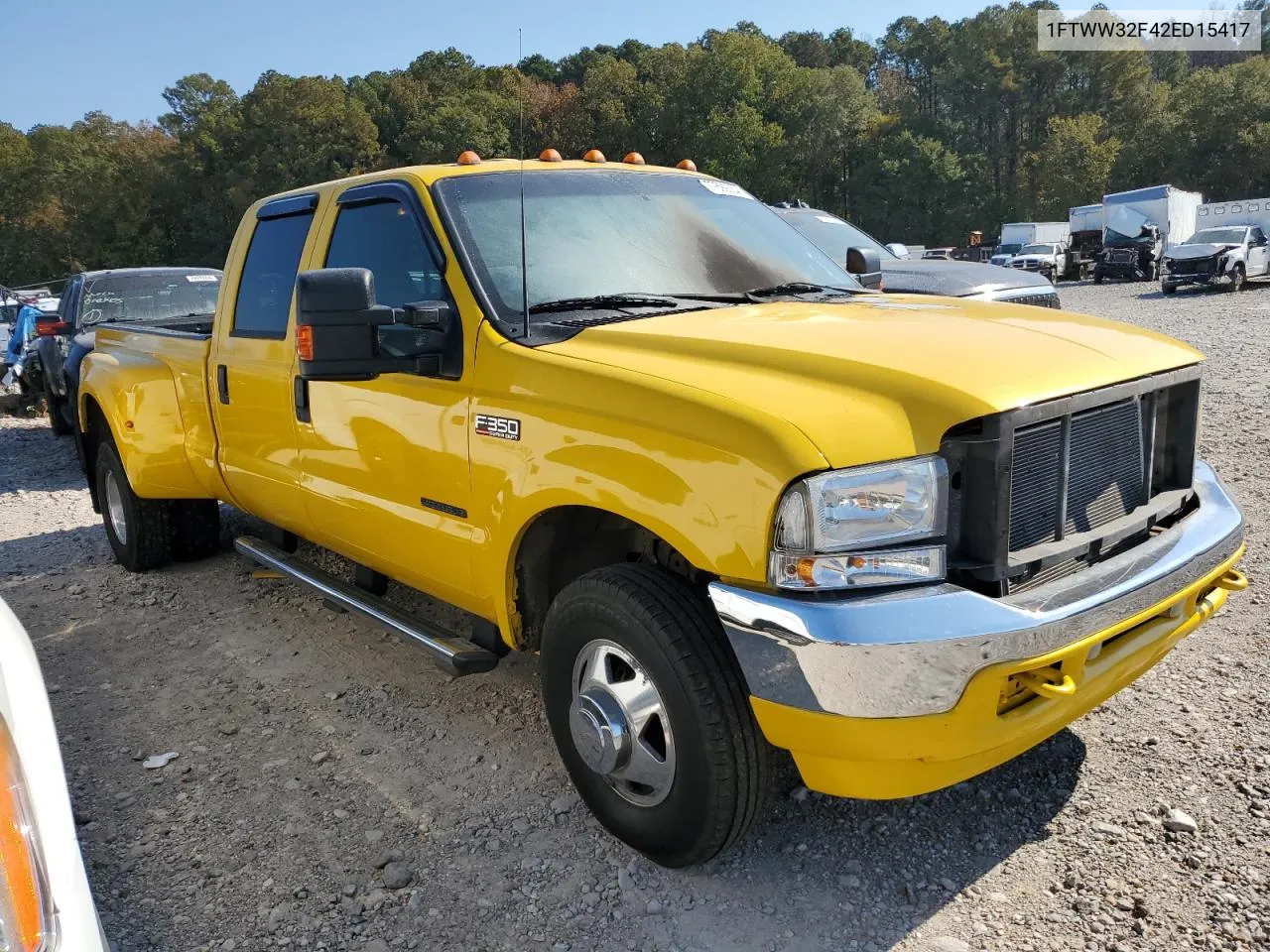 2002 Ford F350 Super Duty VIN: 1FTWW32F42ED15417 Lot: 77692554