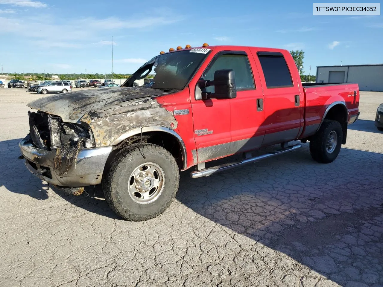 2003 Ford F350 Srw Super Duty VIN: 1FTSW31PX3EC34352 Lot: 54232414