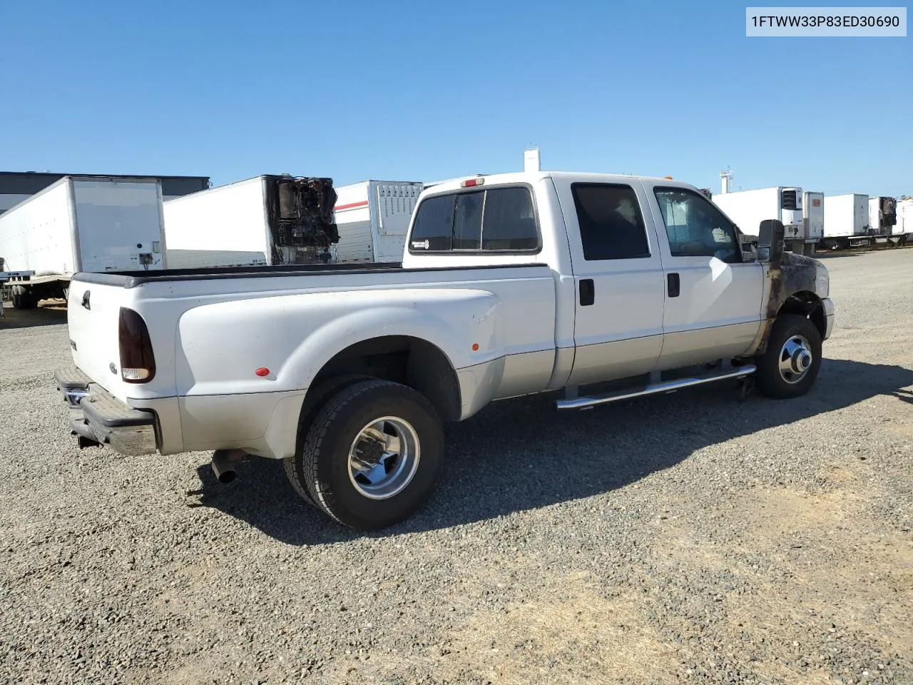 2003 Ford F350 Super Duty VIN: 1FTWW33P83ED30690 Lot: 67362994