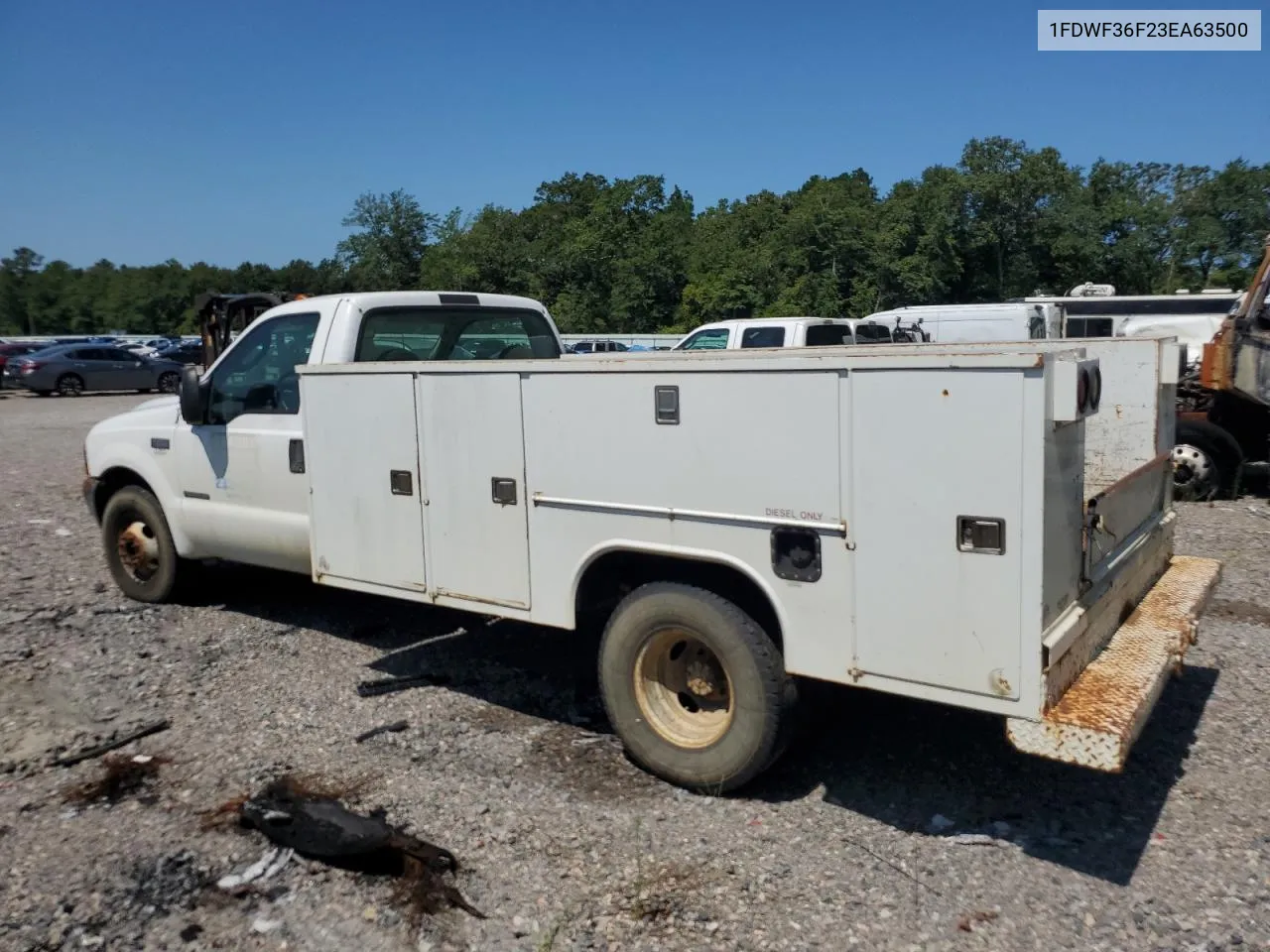 2003 Ford F350 Super Duty VIN: 1FDWF36F23EA63500 Lot: 67444594