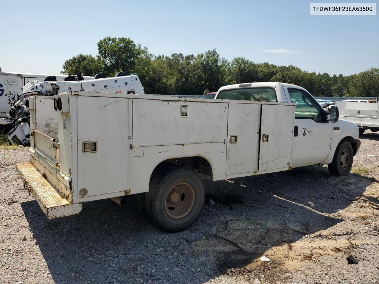 2003 Ford F350 Super Duty VIN: 1FDWF36F23EA63500 Lot: 67444594