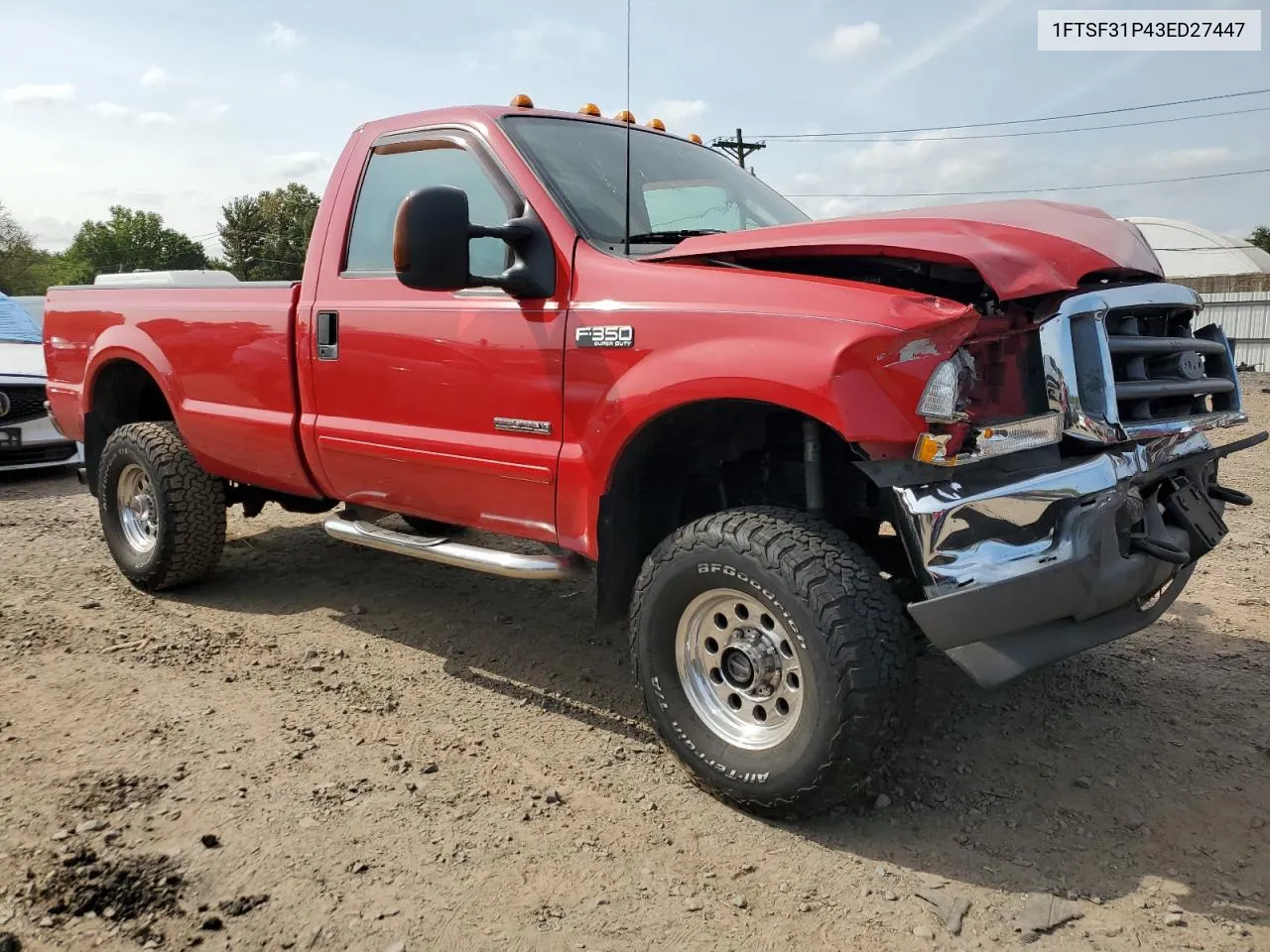 2003 Ford F350 Srw Super Duty VIN: 1FTSF31P43ED27447 Lot: 70600734