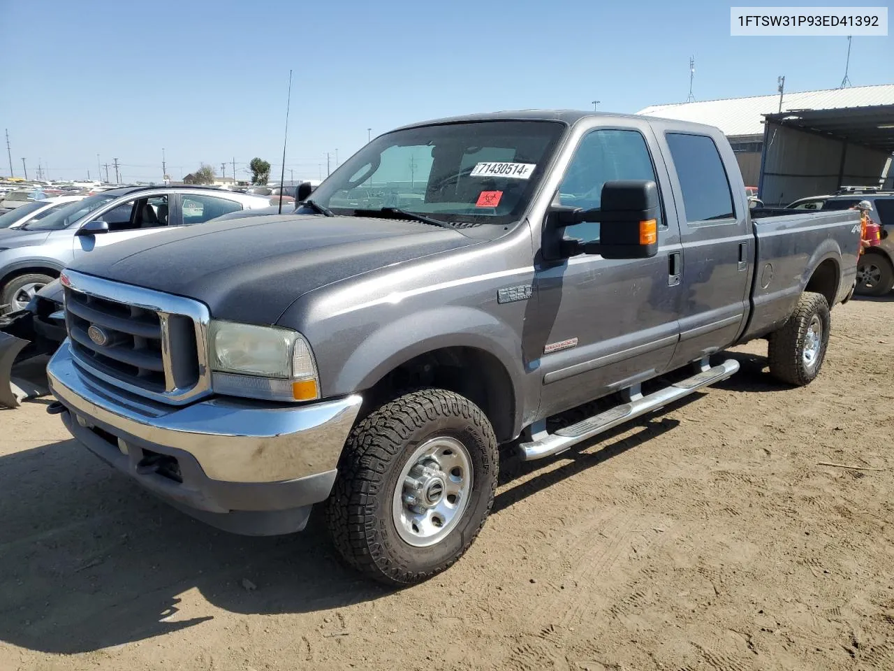 2003 Ford F350 Srw Super Duty VIN: 1FTSW31P93ED41392 Lot: 71430514