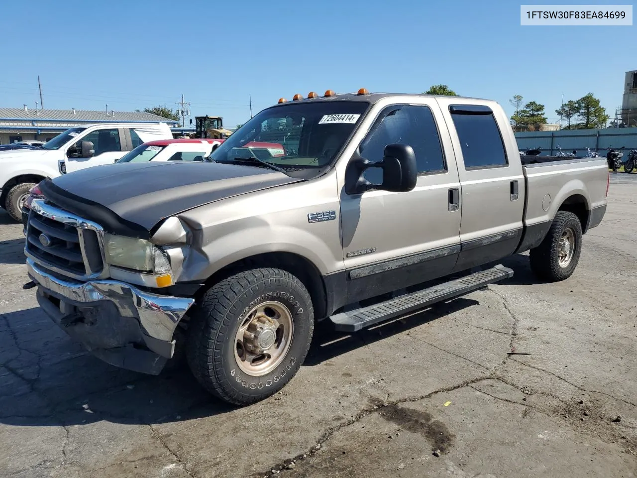 2003 Ford F350 Srw Super Duty VIN: 1FTSW30F83EA84699 Lot: 72604414