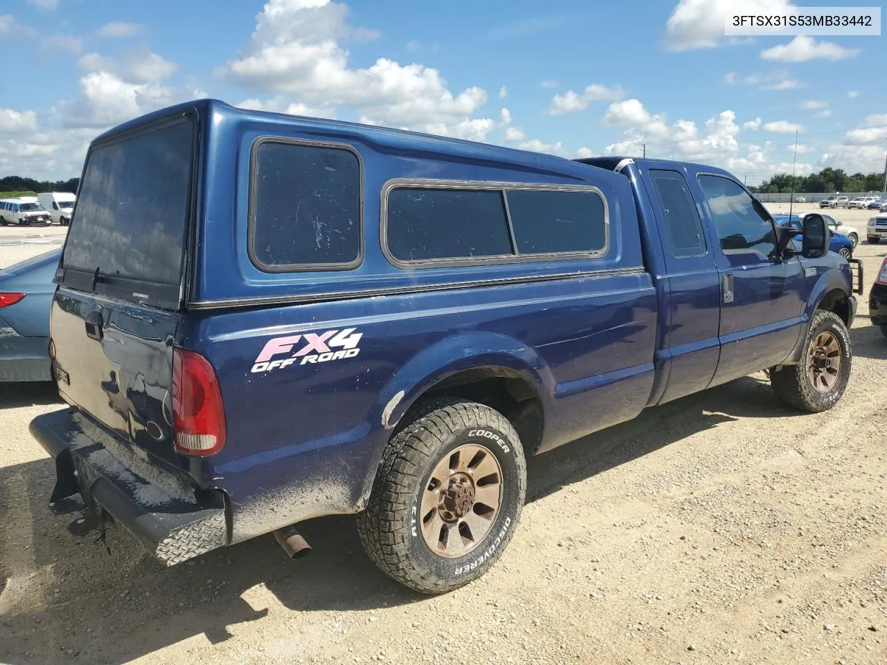 2003 Ford F350 Srw Super Duty VIN: 3FTSX31S53MB33442 Lot: 73648634