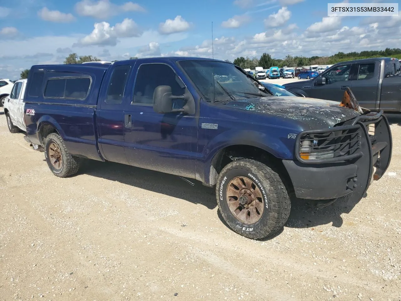 2003 Ford F350 Srw Super Duty VIN: 3FTSX31S53MB33442 Lot: 73648634