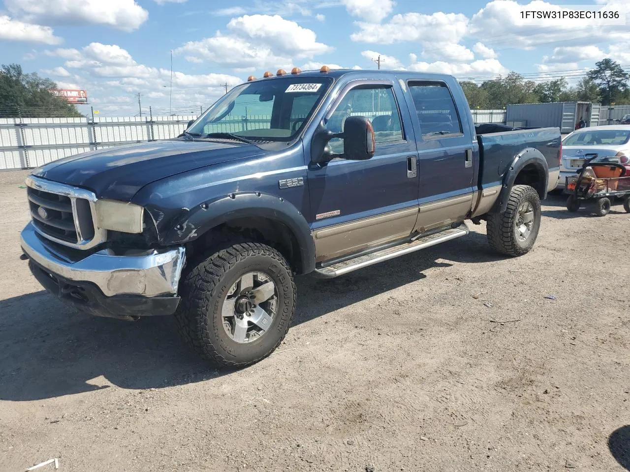 2003 Ford F350 Srw Super Duty VIN: 1FTSW31P83EC11636 Lot: 73734364