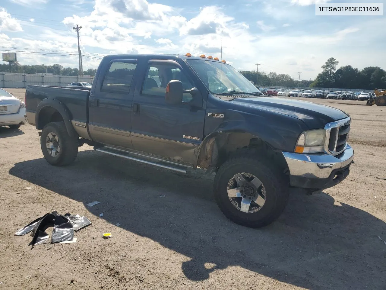 2003 Ford F350 Srw Super Duty VIN: 1FTSW31P83EC11636 Lot: 73734364