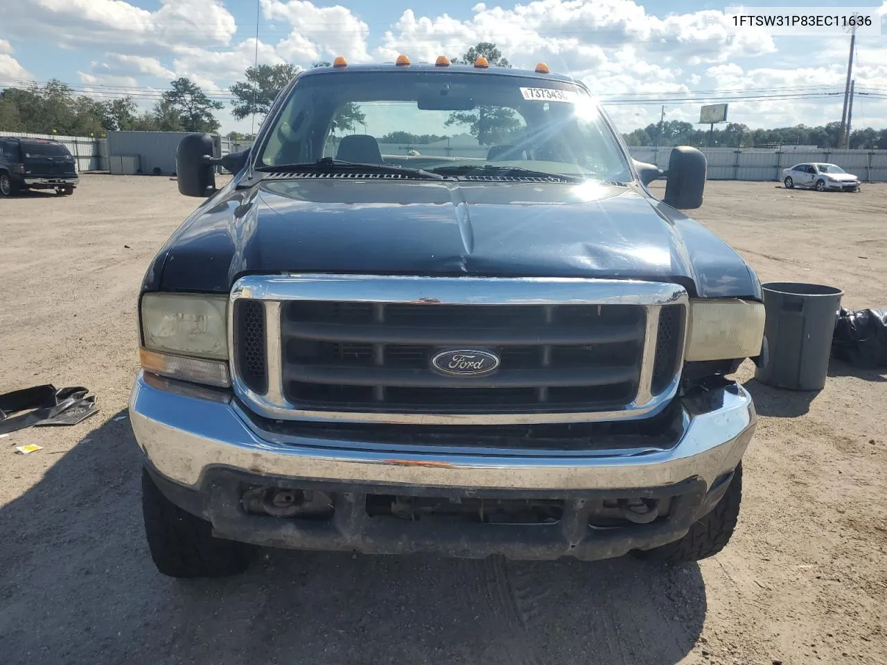 2003 Ford F350 Srw Super Duty VIN: 1FTSW31P83EC11636 Lot: 73734364