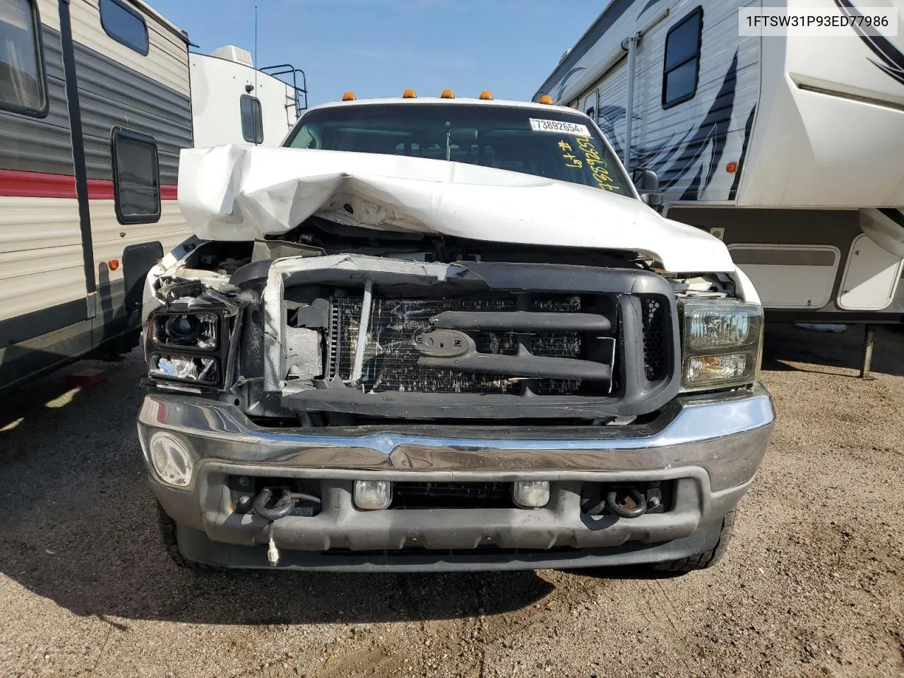 2003 Ford F350 Srw Super Duty VIN: 1FTSW31P93ED77986 Lot: 73892654