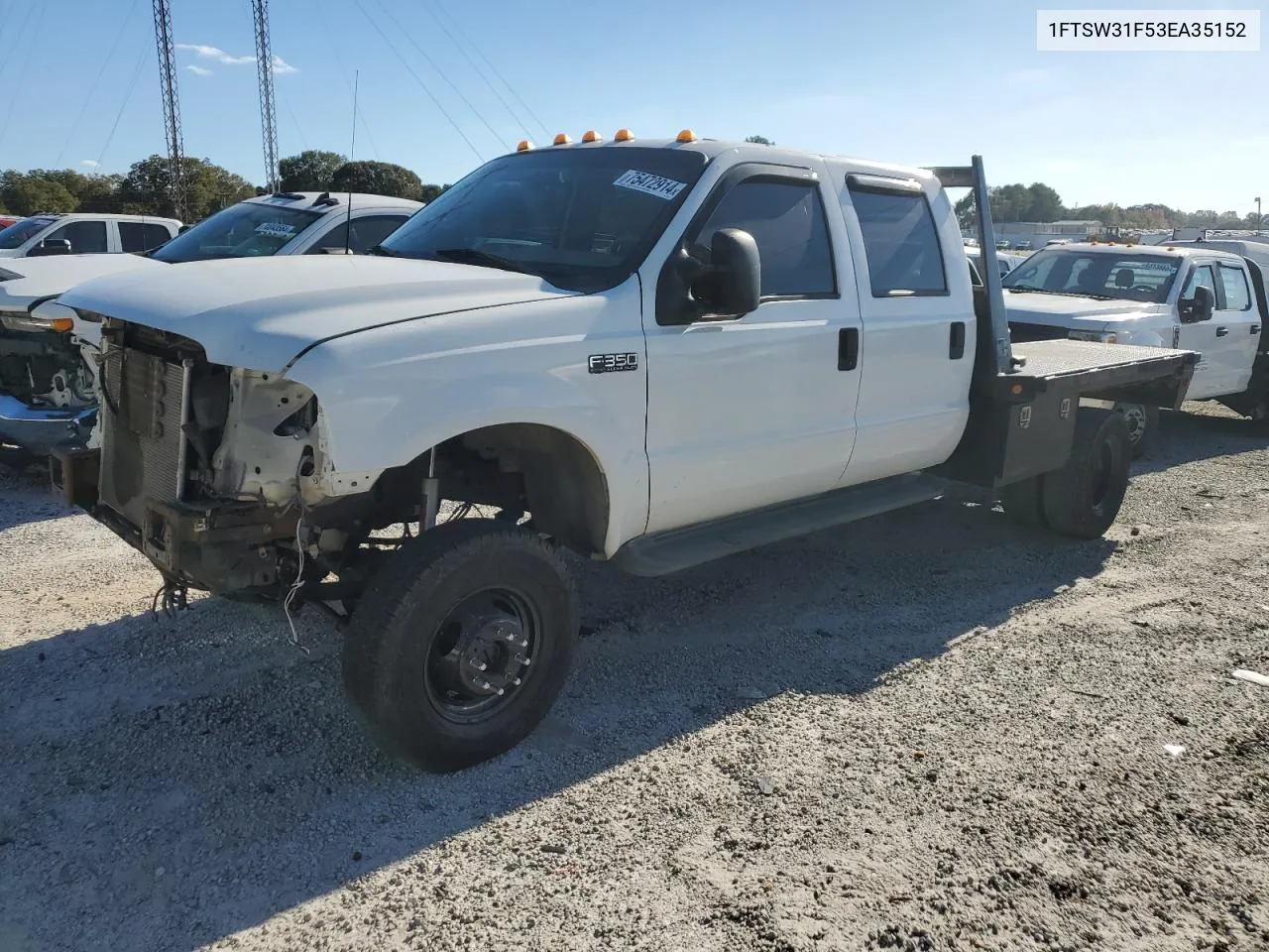 2003 Ford F350 Srw Super Duty VIN: 1FTSW31F53EA35152 Lot: 75472914