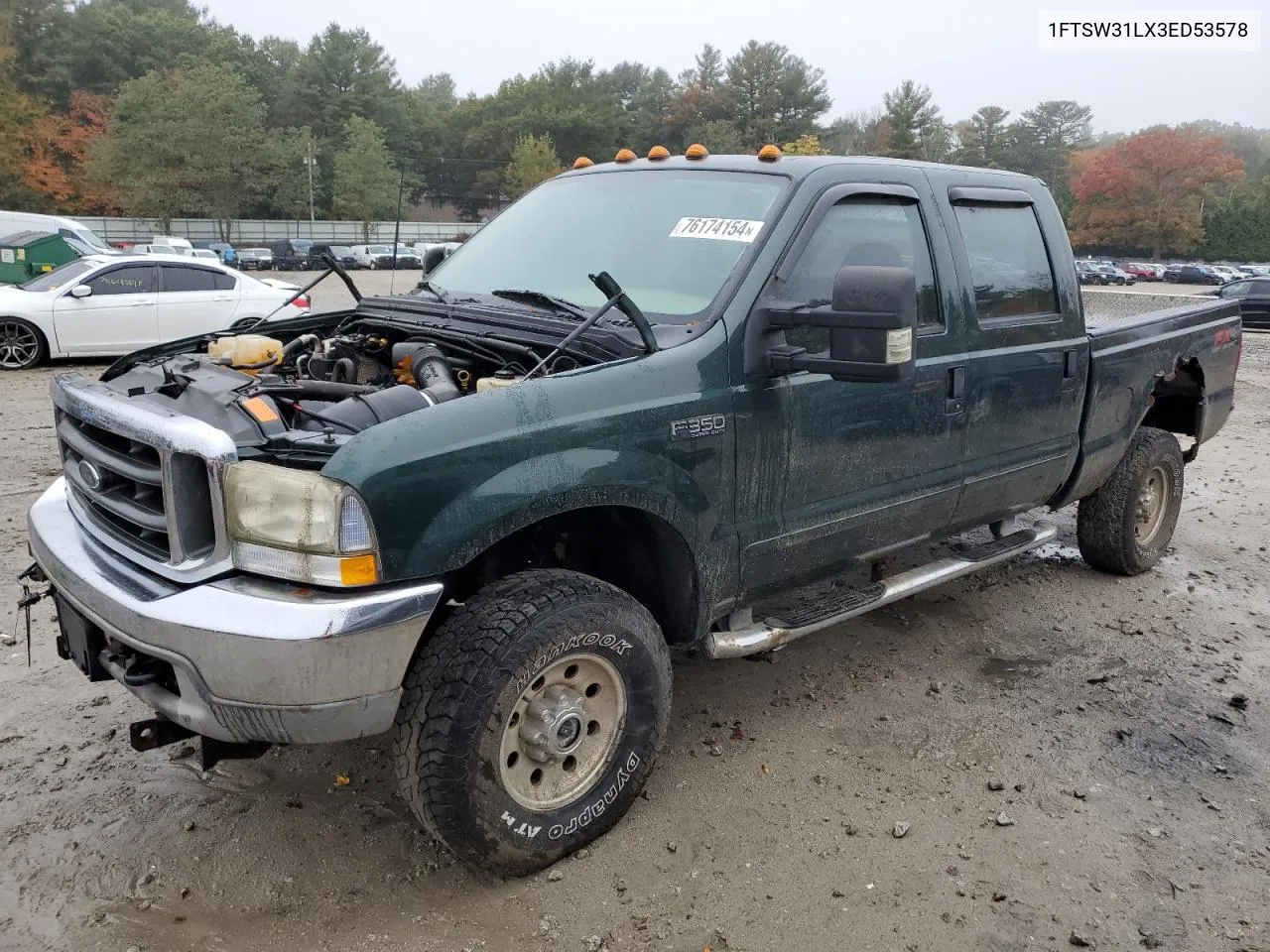 2003 Ford F350 Srw Super Duty VIN: 1FTSW31LX3ED53578 Lot: 76174154