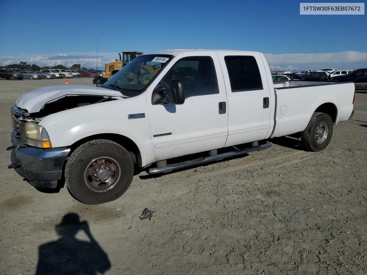 2003 Ford F350 Srw Super Duty VIN: 1FTSW30F63EB07672 Lot: 76659184