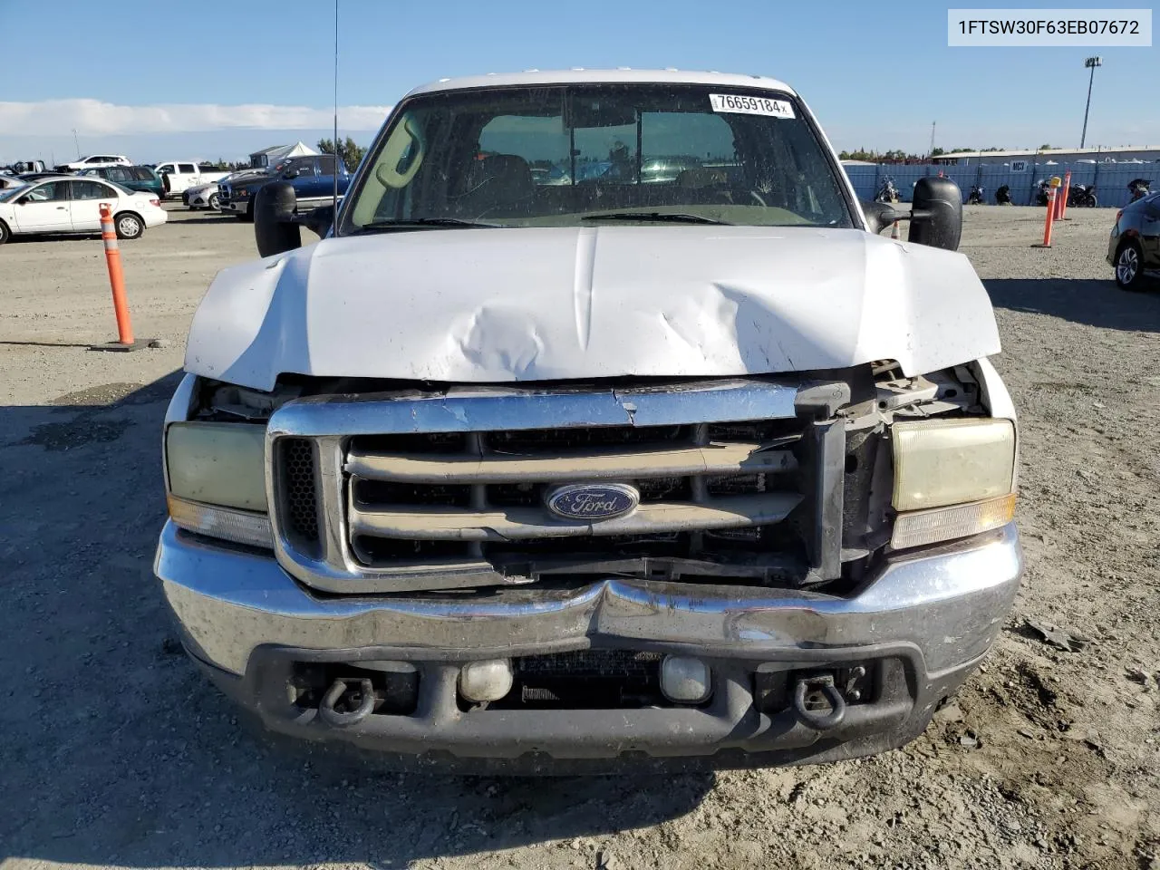 2003 Ford F350 Srw Super Duty VIN: 1FTSW30F63EB07672 Lot: 76659184