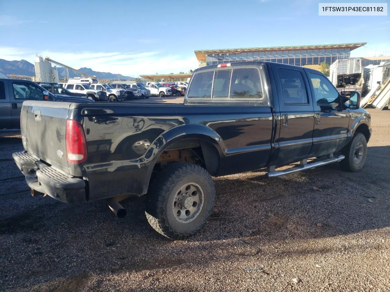 2003 Ford F350 Srw Super Duty VIN: 1FTSW31P43EC81182 Lot: 76911904