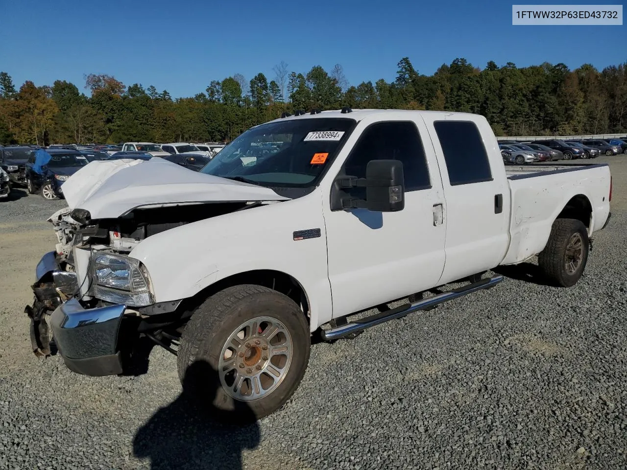 2003 Ford F350 Super Duty VIN: 1FTWW32P63ED43732 Lot: 77338994