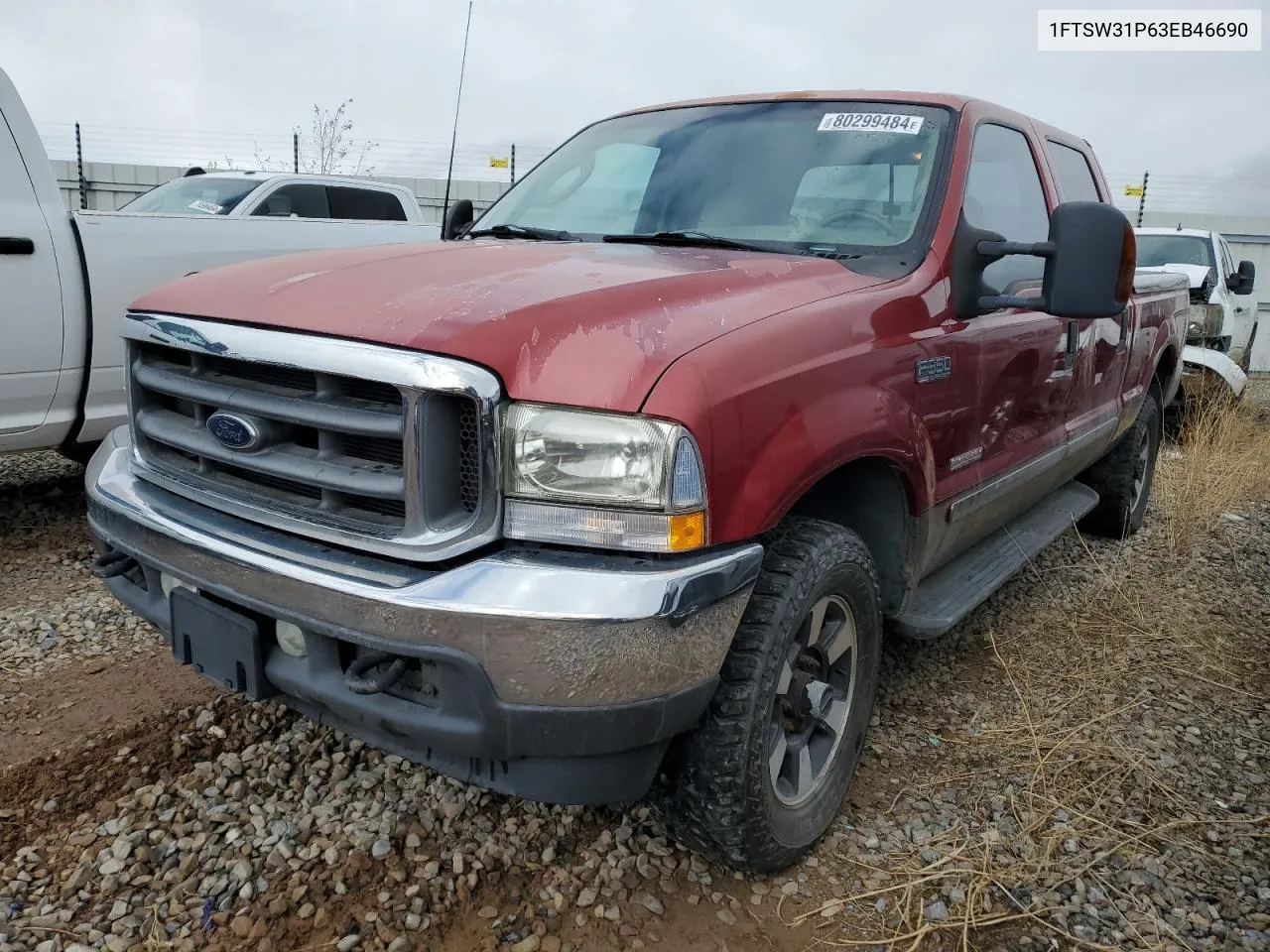 2003 Ford F350 Srw Super Duty VIN: 1FTSW31P63EB46690 Lot: 80299484