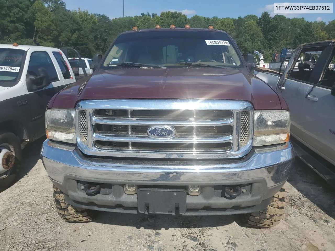 2004 Ford F350 Super Duty VIN: 1FTWW33P74EB07512 Lot: 66934314