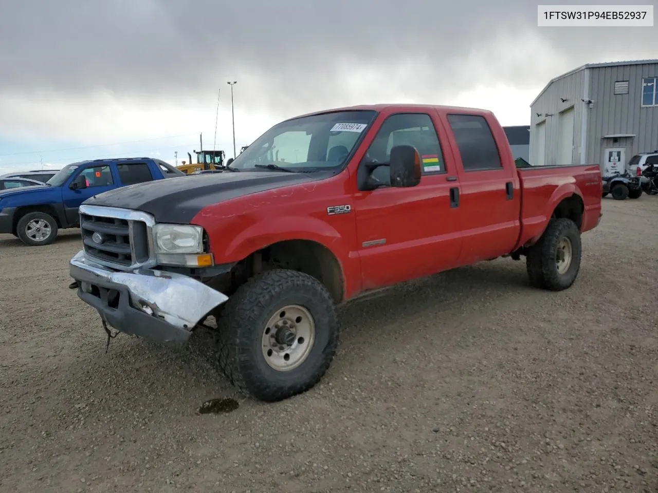 2004 Ford F350 Srw Super Duty VIN: 1FTSW31P94EB52937 Lot: 77085974