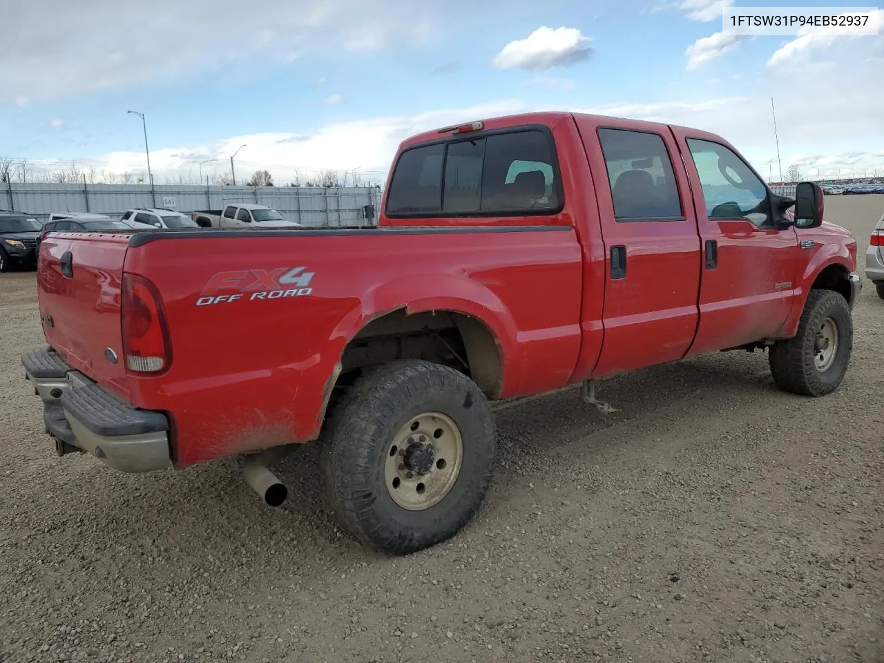 2004 Ford F350 Srw Super Duty VIN: 1FTSW31P94EB52937 Lot: 77085974