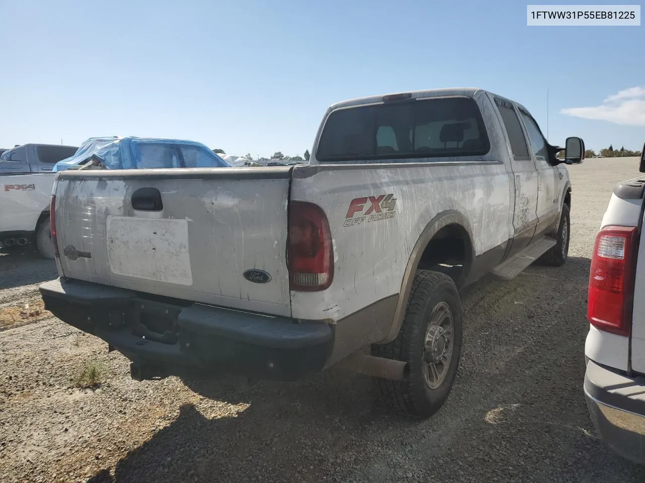 2005 Ford F350 Srw Super Duty VIN: 1FTWW31P55EB81225 Lot: 71006284