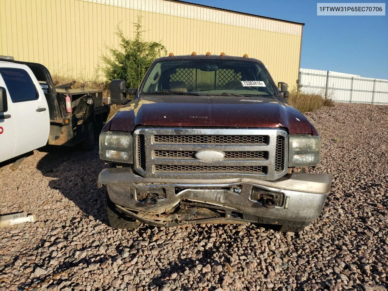 2005 Ford F350 Srw Super Duty VIN: 1FTWW31P65EC70706 Lot: 73383414