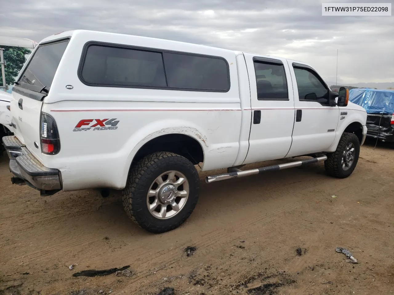 2005 Ford F350 Srw Super Duty VIN: 1FTWW31P75ED22098 Lot: 77028724