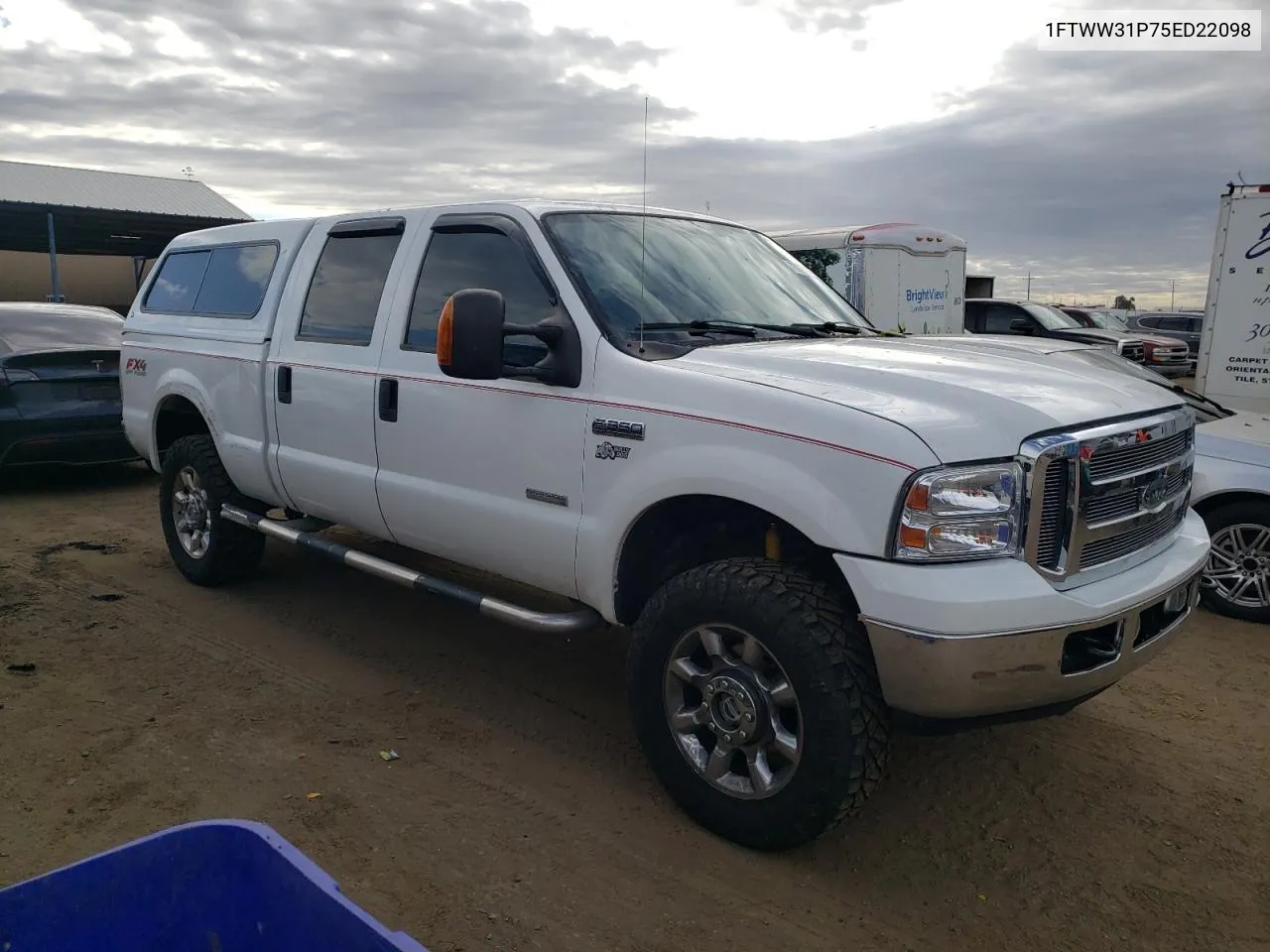 2005 Ford F350 Srw Super Duty VIN: 1FTWW31P75ED22098 Lot: 77028724