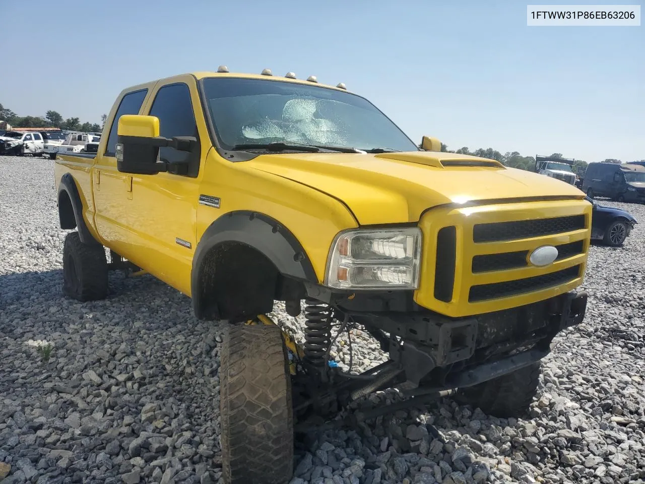 2006 Ford F350 Srw Super Duty VIN: 1FTWW31P86EB63206 Lot: 66371264