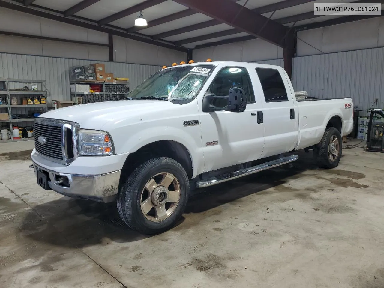 2006 Ford F350 Srw Super Duty VIN: 1FTWW31P76ED81024 Lot: 72053394