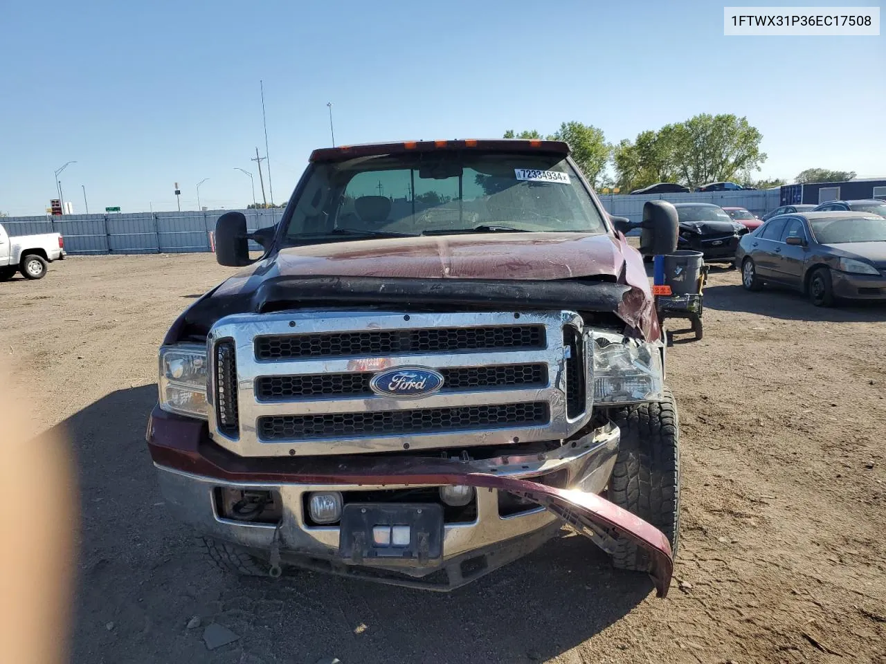 2006 Ford F350 Srw Super Duty VIN: 1FTWX31P36EC17508 Lot: 72334934