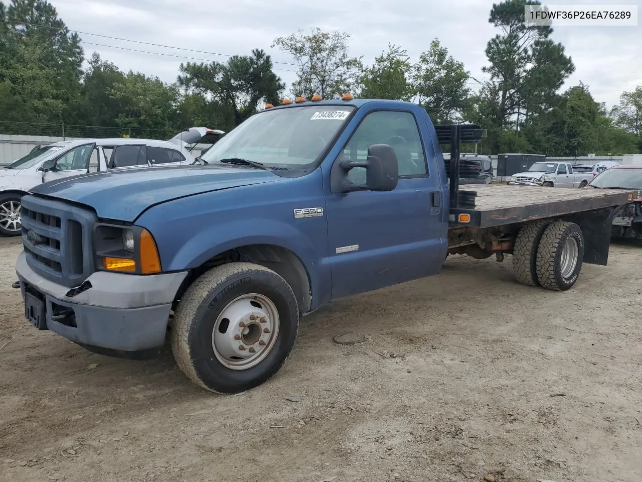 2006 Ford F350 Super Duty VIN: 1FDWF36P26EA76289 Lot: 73438274