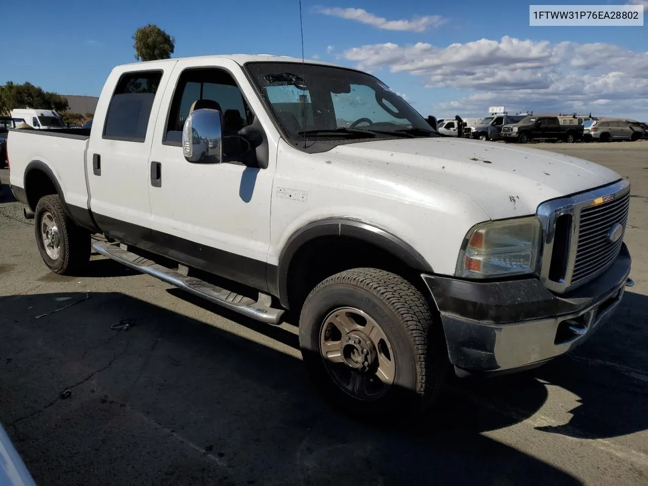 2006 Ford F350 Srw Super Duty VIN: 1FTWW31P76EA28802 Lot: 76712654