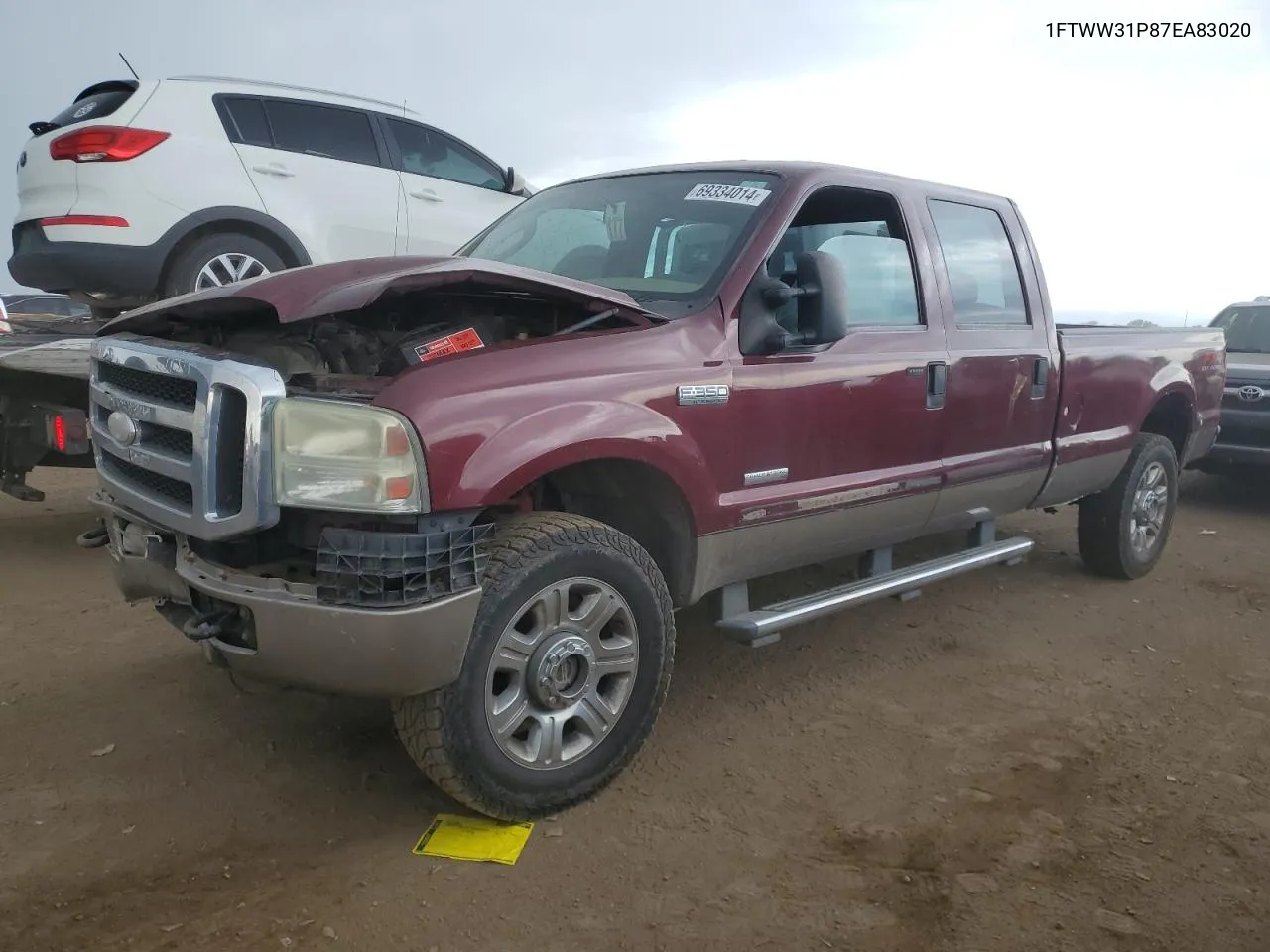 2007 Ford F350 Srw Super Duty VIN: 1FTWW31P87EA83020 Lot: 69334014