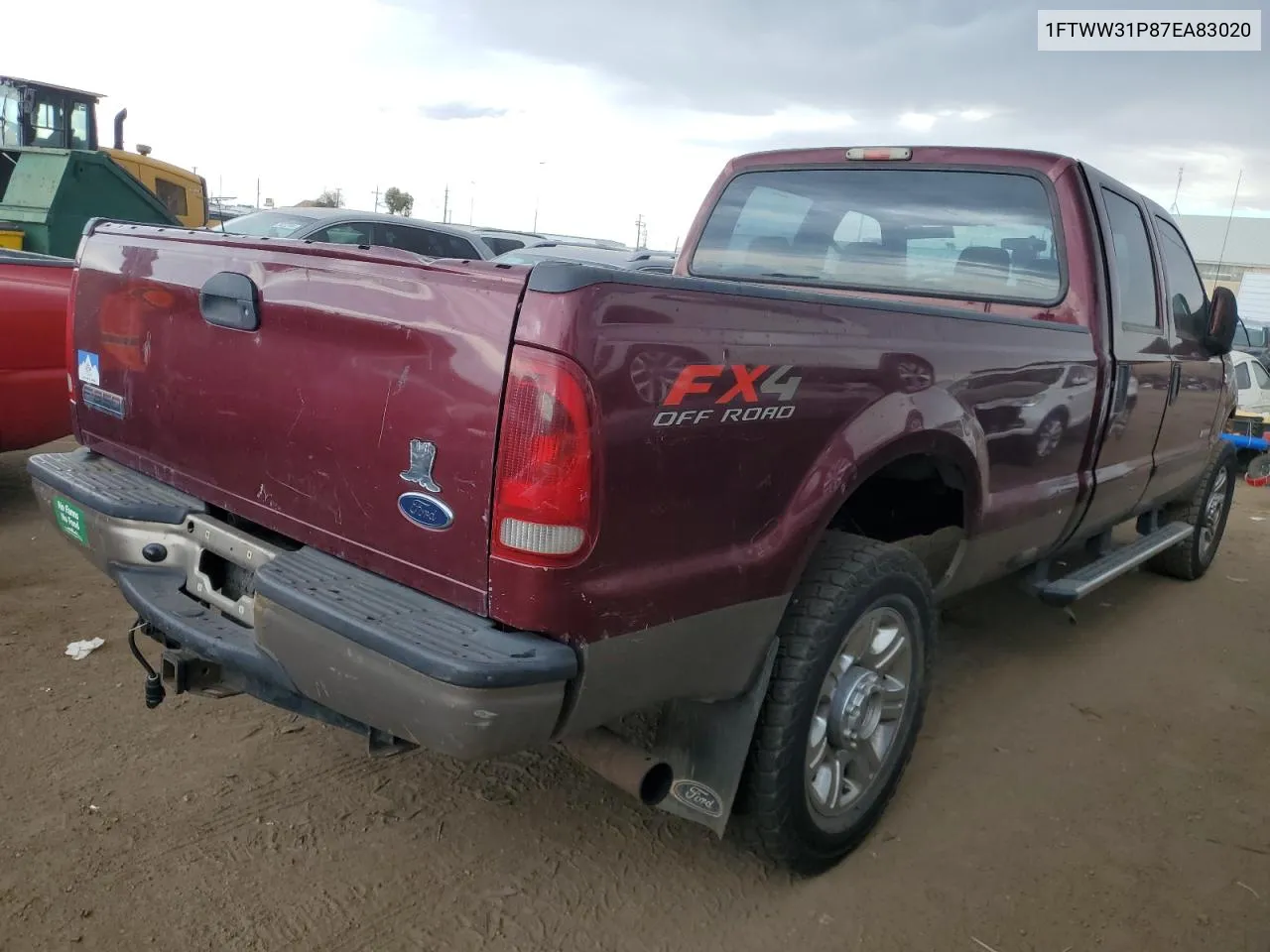 2007 Ford F350 Srw Super Duty VIN: 1FTWW31P87EA83020 Lot: 69334014