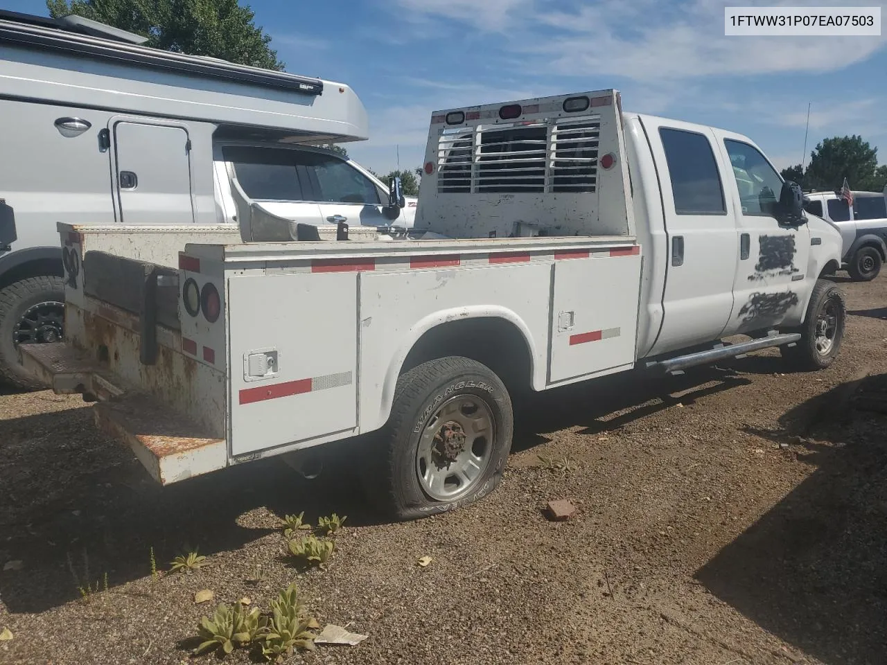 2007 Ford F350 Srw Super Duty VIN: 1FTWW31P07EA07503 Lot: 71375614