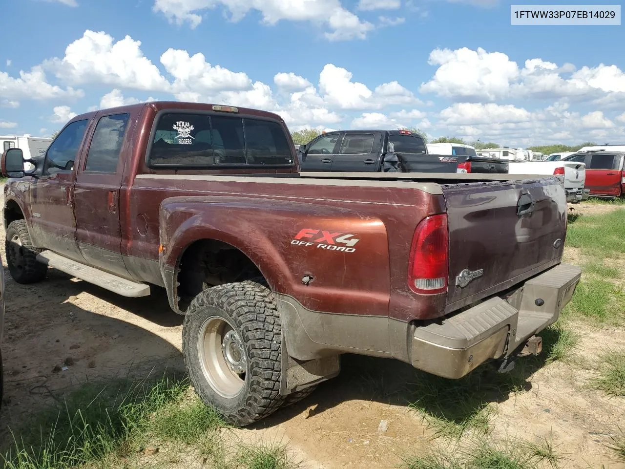 2007 Ford F350 Super Duty VIN: 1FTWW33P07EB14029 Lot: 72258044