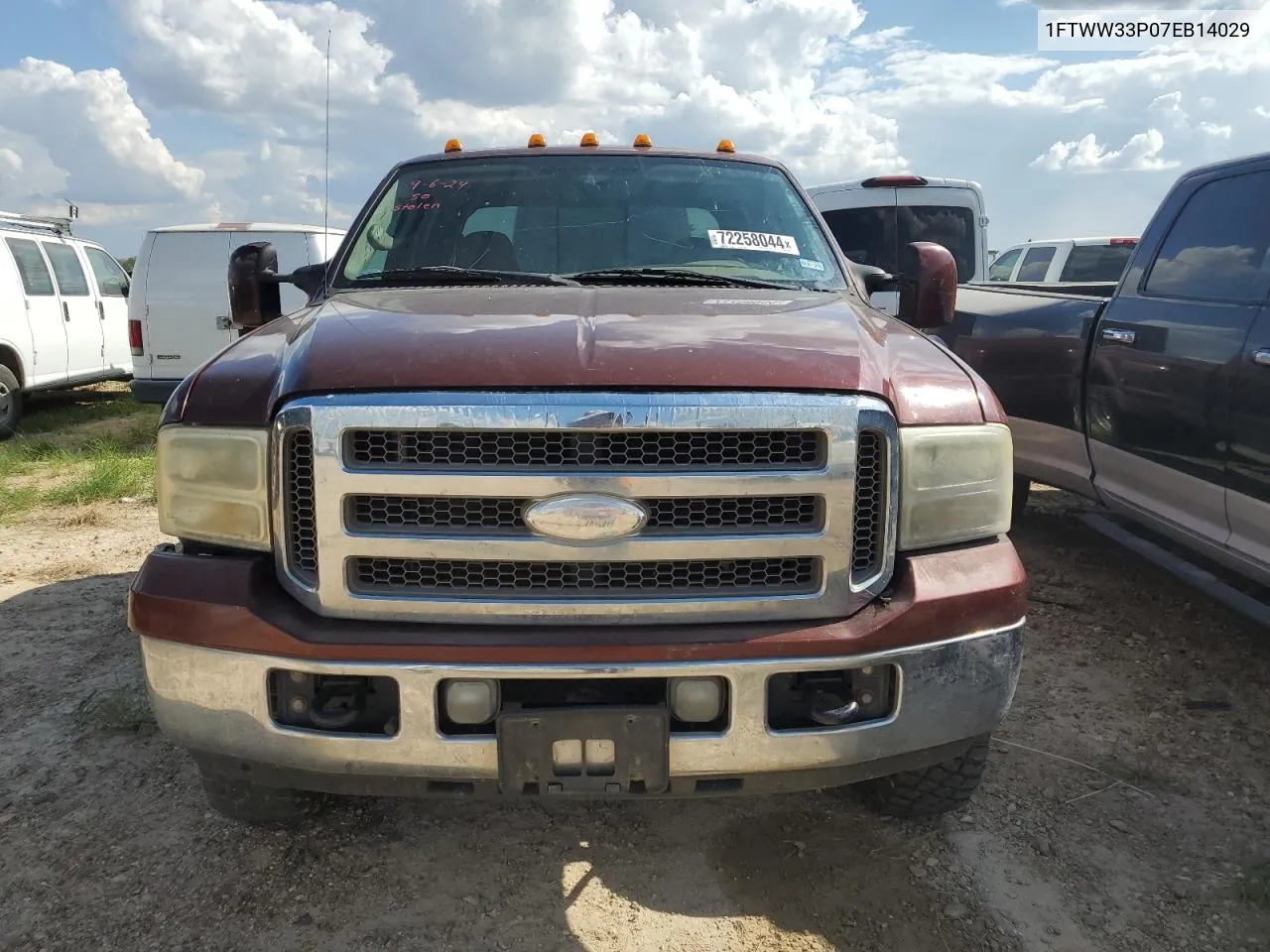 2007 Ford F350 Super Duty VIN: 1FTWW33P07EB14029 Lot: 72258044