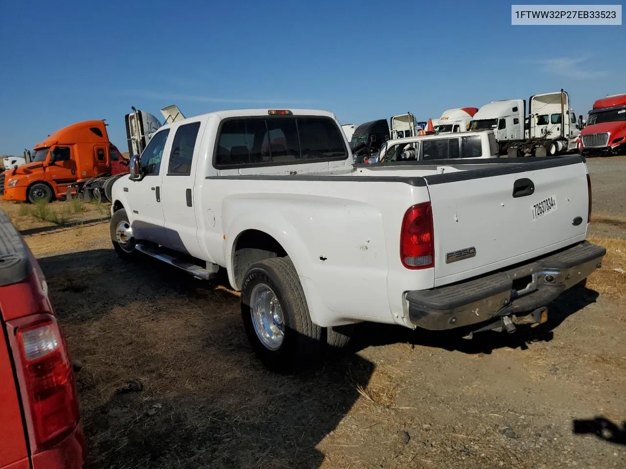 2007 Ford F350 Super Duty VIN: 1FTWW32P27EB33523 Lot: 72637834