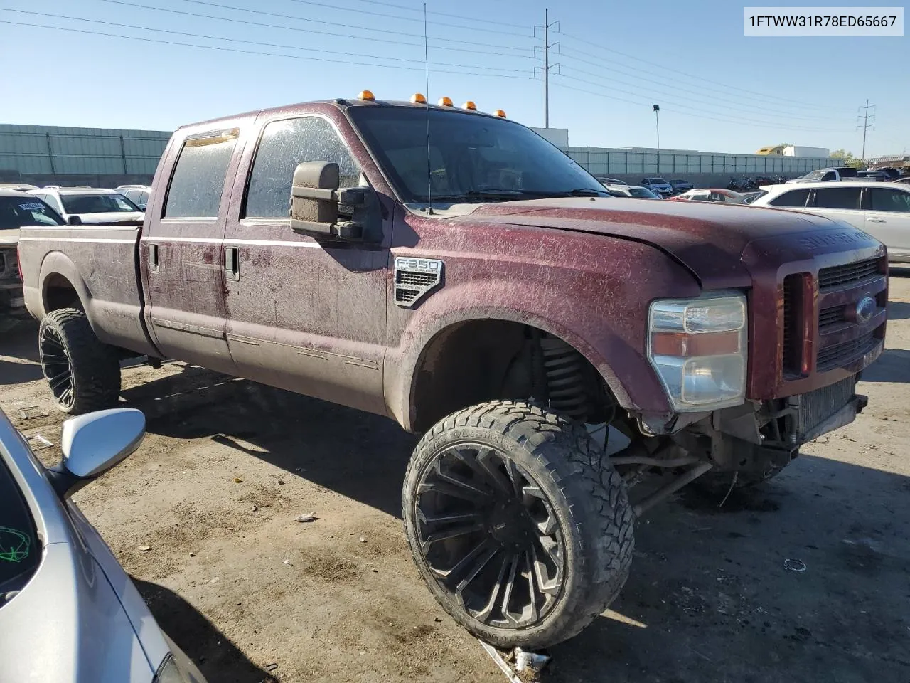 2008 Ford F350 Srw Super Duty VIN: 1FTWW31R78ED65667 Lot: 54637114