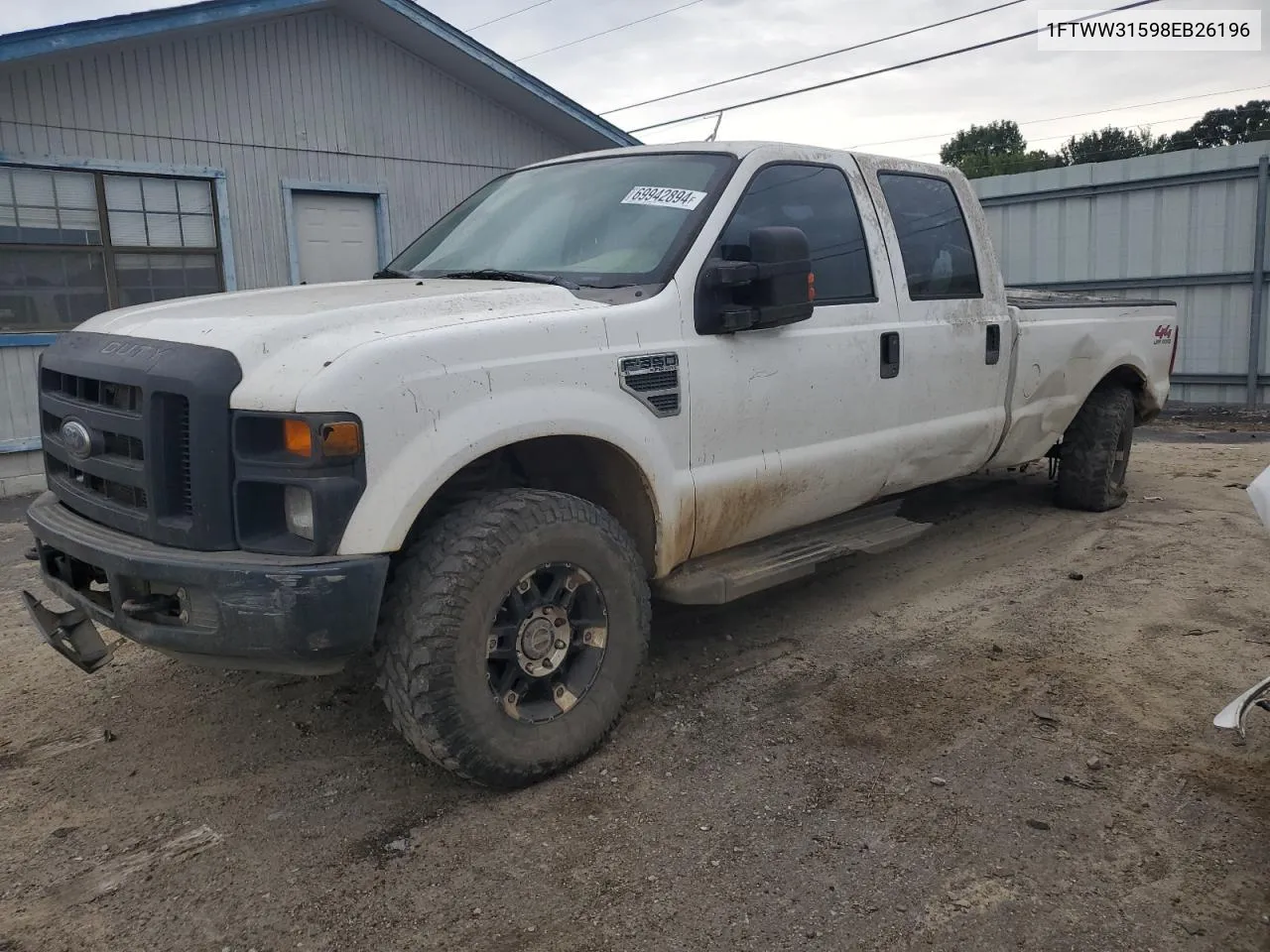 2008 Ford F350 Srw Super Duty VIN: 1FTWW31598EB26196 Lot: 69942894