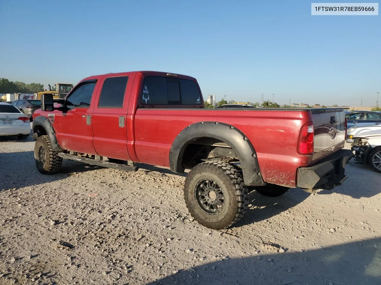 2008 Ford F350 Srw Super Duty VIN: 1FTSW31R78EB59666 Lot: 70315914